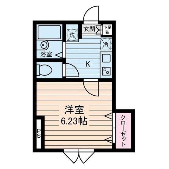 コスモプレイス東浦和(1K/4階)の間取り写真