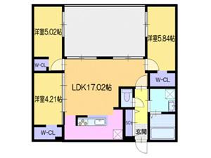 菊水5-1MS(3LDK/1階)の間取り写真
