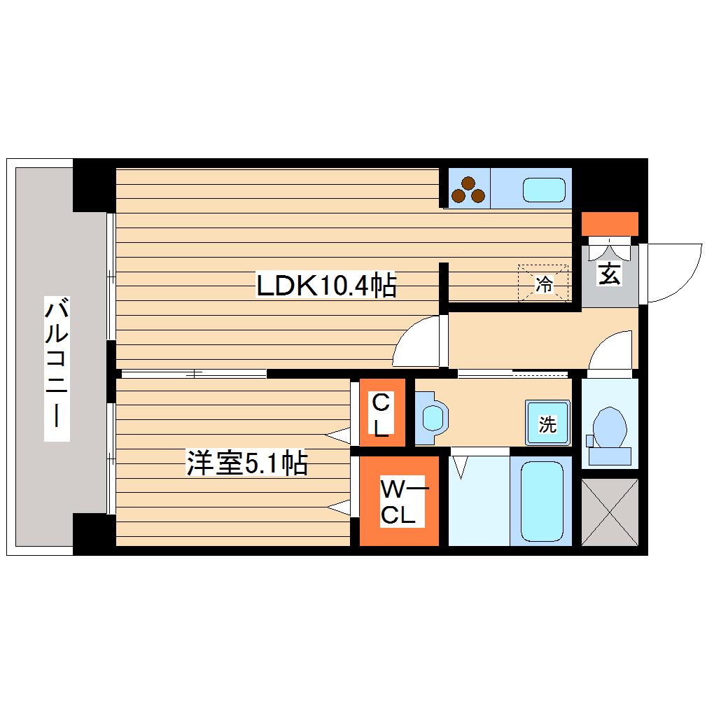 グランジュールマンション高砂駅前(1LDK/8階)の間取り写真
