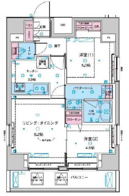 ジェノヴィア東日暮里グリーンヴェール(2LDK/11階)の間取り写真