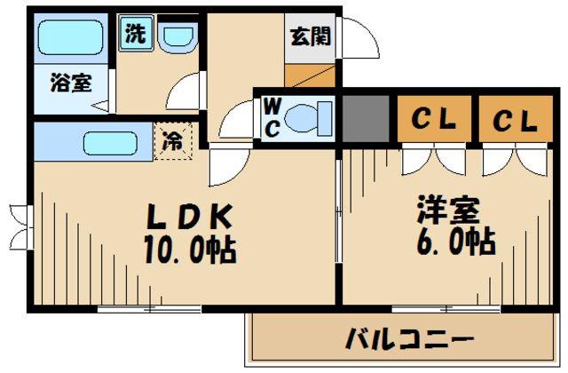 PINE GARDEN(1LDK/2階)の間取り写真