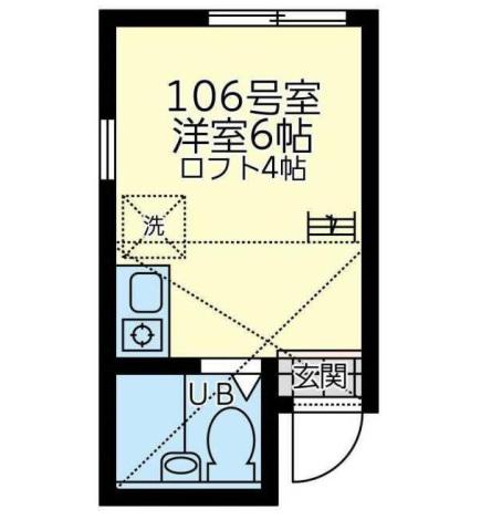 ユナイト黄金町カルロス・ポンセ(ワンルーム/1階)の間取り写真