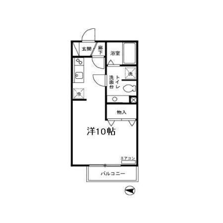 スマイル23(ワンルーム/2階)の間取り写真