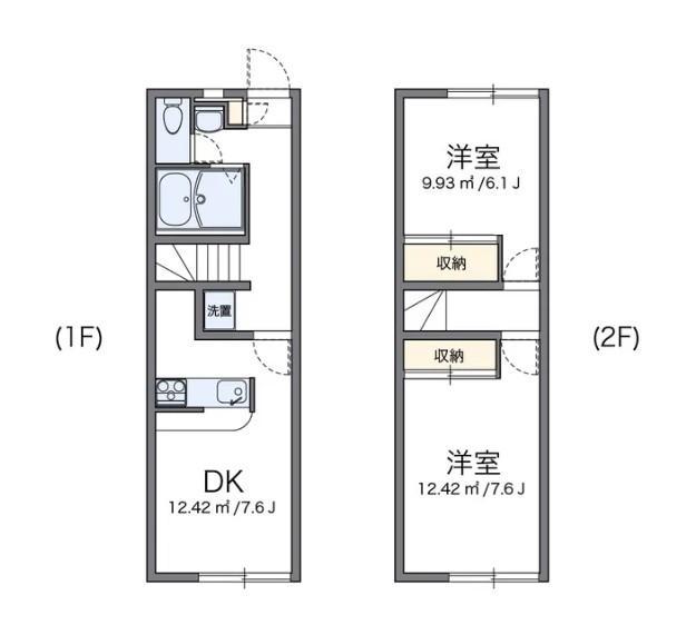 レオパレスルミエール(2DK/1階)の間取り写真