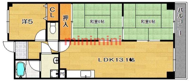 エクレールミシマ(3LDK/3階)の間取り写真