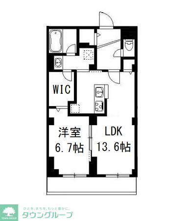 Mノーブル(1LDK/2階)の間取り写真