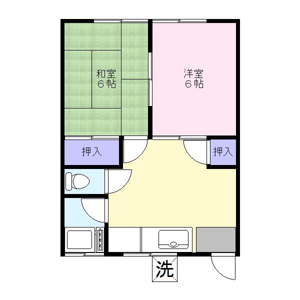 大竹コーポ(2DK/2階)の間取り写真