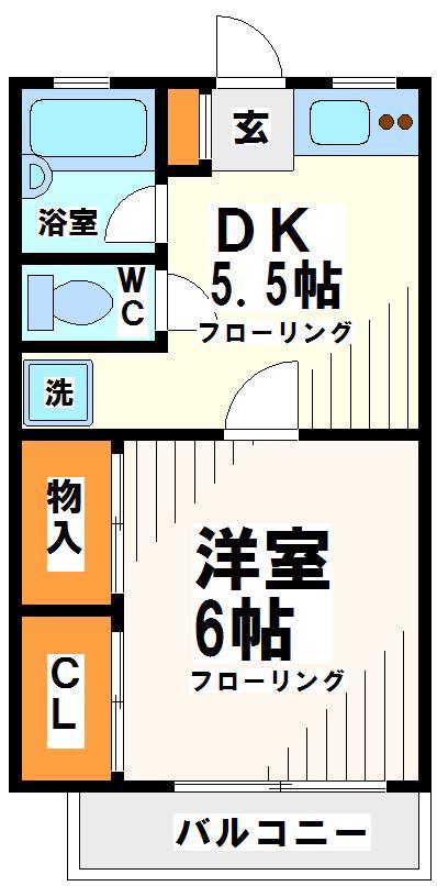 エクセレントK1(1DK/1階)の間取り写真