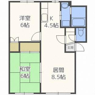 レスポワール(2LDK/1階)の間取り写真