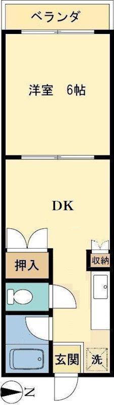 ニューアピア清水(1DK/2階)の間取り写真