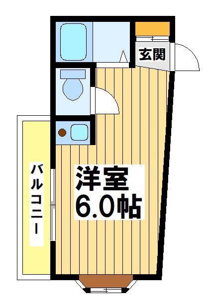 ハイツフィールドI(1K/2階)の間取り写真
