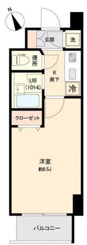 フォレシティ門前仲町(1K/6階)の間取り写真