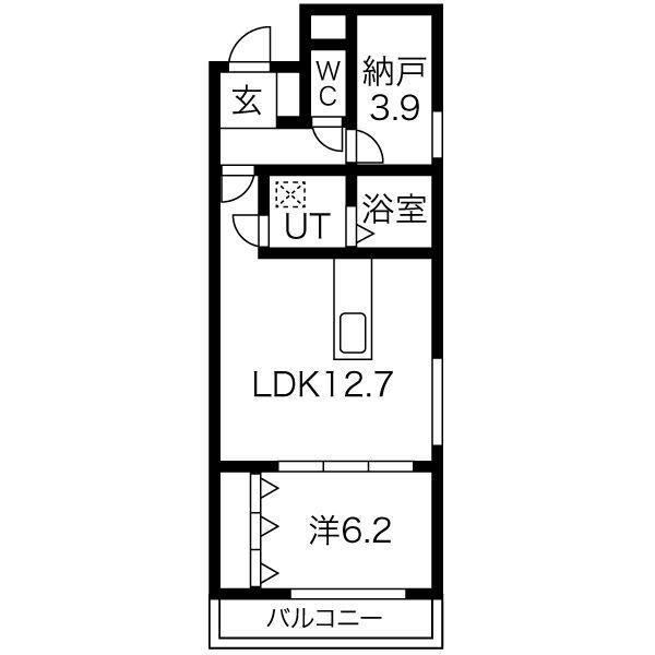 タウンコート瑞穂(1SLDK/1階)の間取り写真