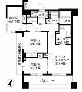 クリオ文京小石川(3LDK/8階)の間取り写真