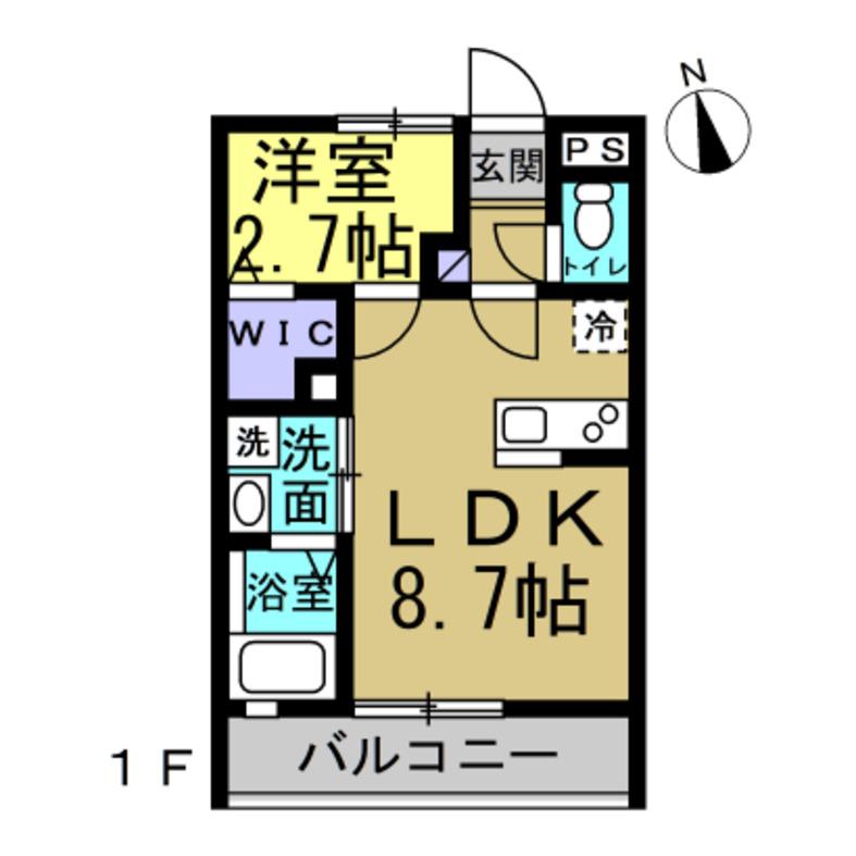 半田市苗代町共同 工事(1LDK/1階)の間取り写真