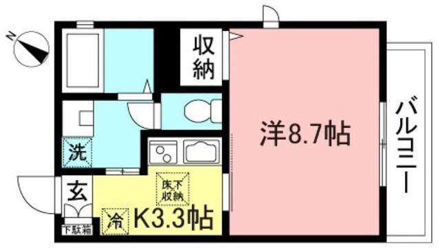 メゾンルミナス(1K/1階)の間取り写真