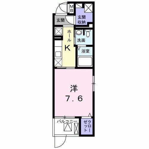 CENTRAL GRACE K(1K/5階)の間取り写真