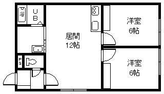 エススール(2LDK/1階)の間取り写真