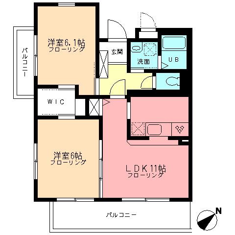 メゾンアルシオネ(2LDK/3階)の間取り写真