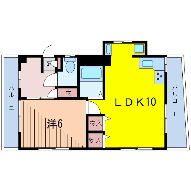 レックスII(1LDK/3階)の間取り写真