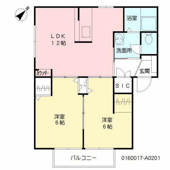 メゾンウエーブ(2LDK/2階)の間取り写真