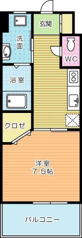 アルゴヴィラージュ工大前(1K/10階)の間取り写真