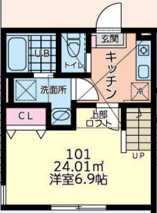 ガーデンビュー2(1K/1階)の間取り写真