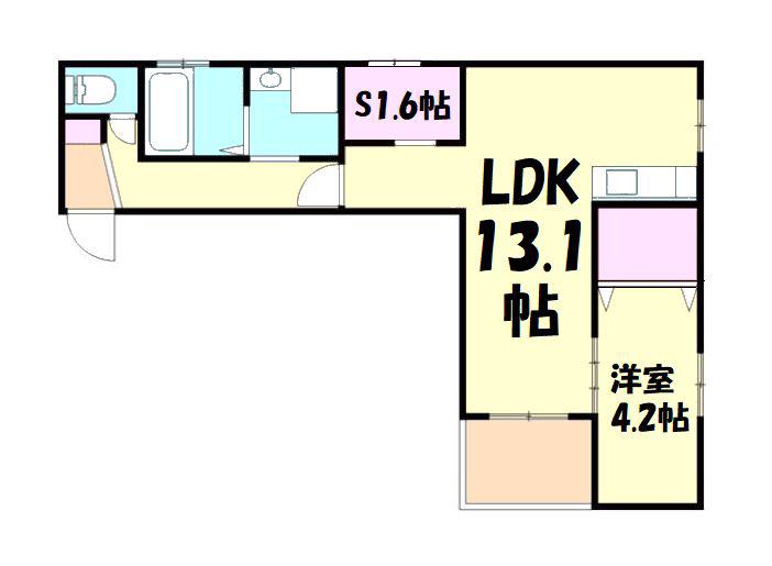 ロイズ空港前(1SLDK/5階)の間取り写真