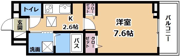 リルーム草津(1K/1階)の間取り写真