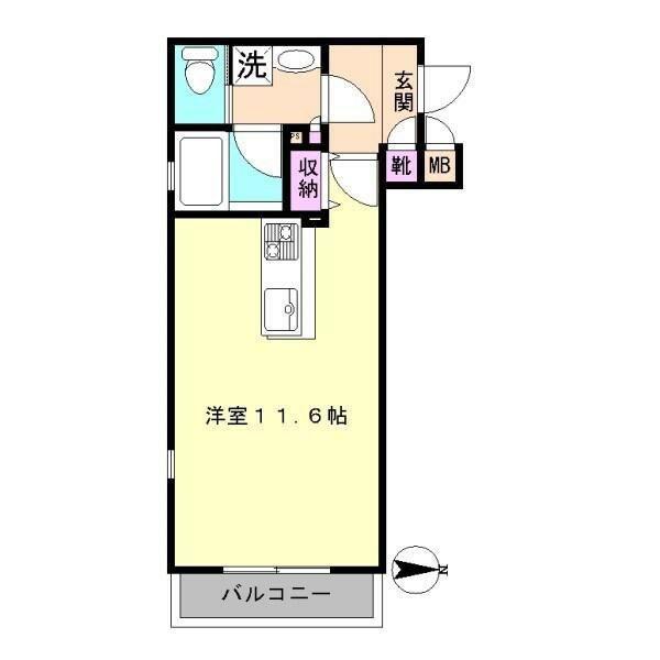 LUNA AZUL(ワンルーム/4階)の間取り写真