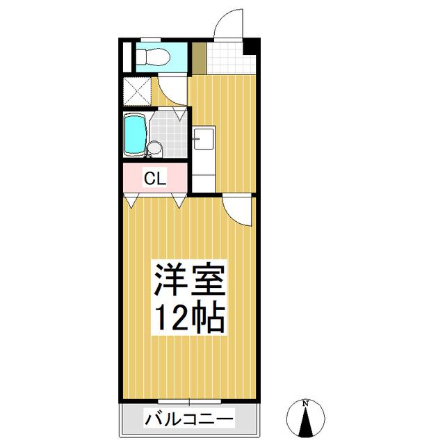 サウス北条(1K/2階)の間取り写真