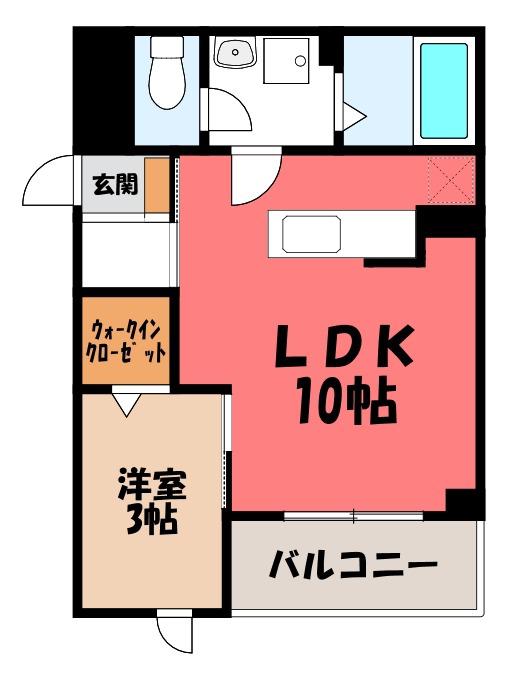 ヒカルサ熊谷ウエスト(1LDK/1階)の間取り写真