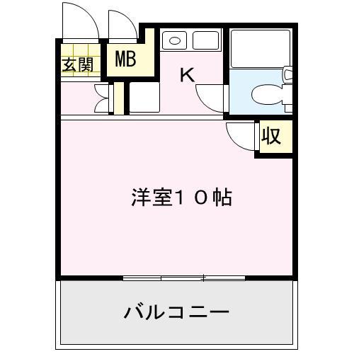 夏井が浜リゾートマンション(ワンルーム/10階)の間取り写真