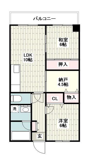 鷺沼トライアングルビル(2SLDK/2階)の間取り写真