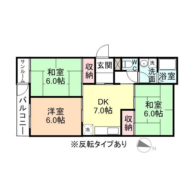 サンヒルズ上田 II(3DK/2階)の間取り写真