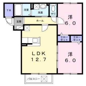 ウインレジデンス(2LDK/3階)の間取り写真