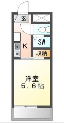 アーバンメゾン豊川(1K/2階)の間取り写真