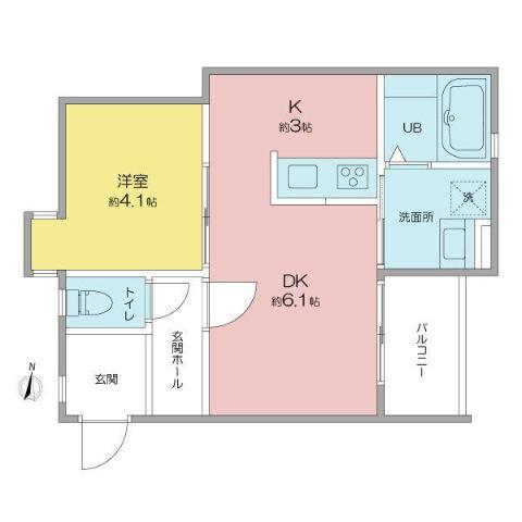 VILLA桜山(1LDK/3階)の間取り写真