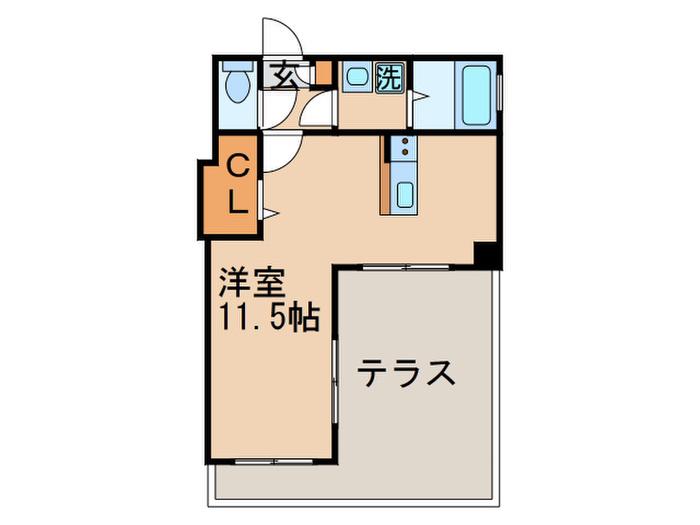 クルーハウス東松戸(ワンルーム/1階)の間取り写真