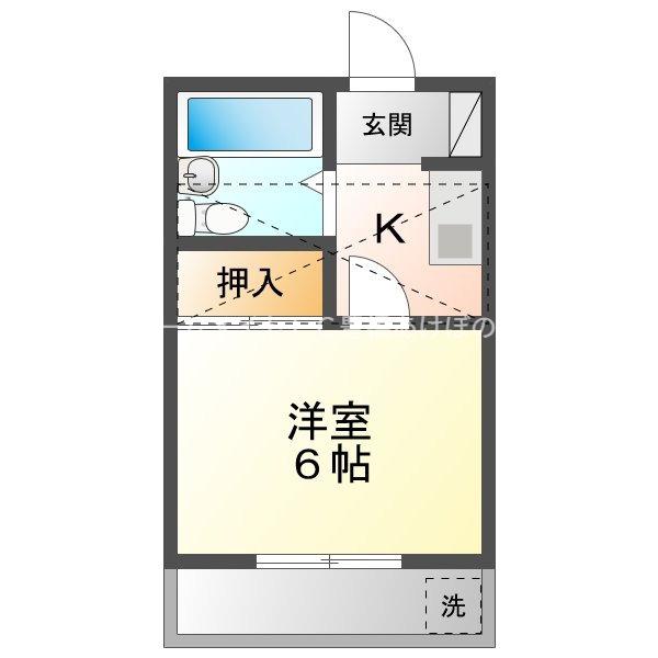 ユトリロ草間(1K/4階)の間取り写真