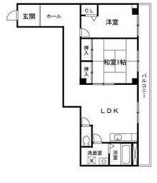 ガーデンコート山之内(2LDK/3階)の間取り写真