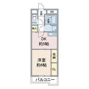 フィープル一社(1DK/2階)の間取り写真