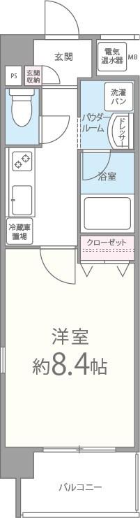 ル・プルミエ(1K/3階)の間取り写真
