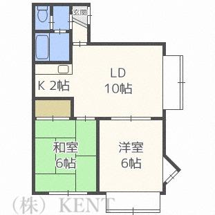 ラポール八軒(2LDK/3階)の間取り写真