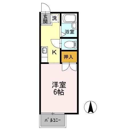 セジュール文教(1K/2階)の間取り写真