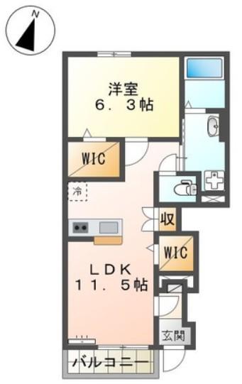 ティラミス(1LDK/1階)の間取り写真