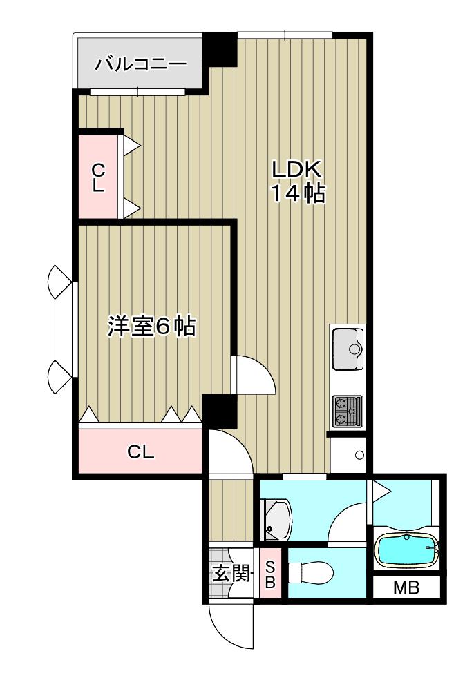 メゾン・ド・ルミエール(1LDK/2階)の間取り写真