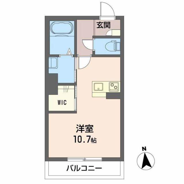 チェルシー 西津田 ウエスト(ワンルーム/2階)の間取り写真