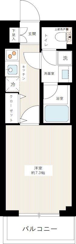 ARCOBALENO OSHIAGE イースト(1K/3階)の間取り写真