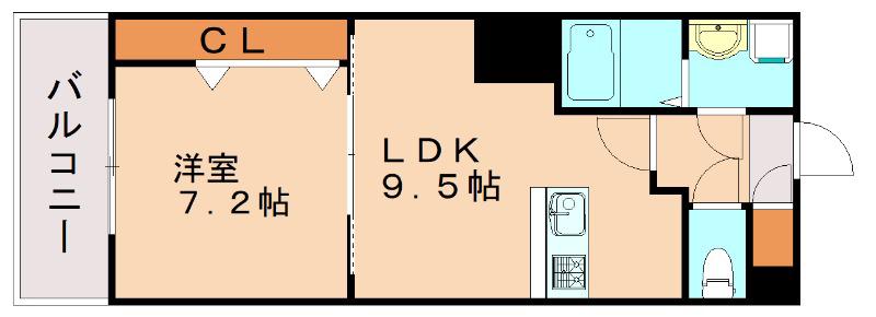 リファレンス東公園(1LDK/2階)の間取り写真
